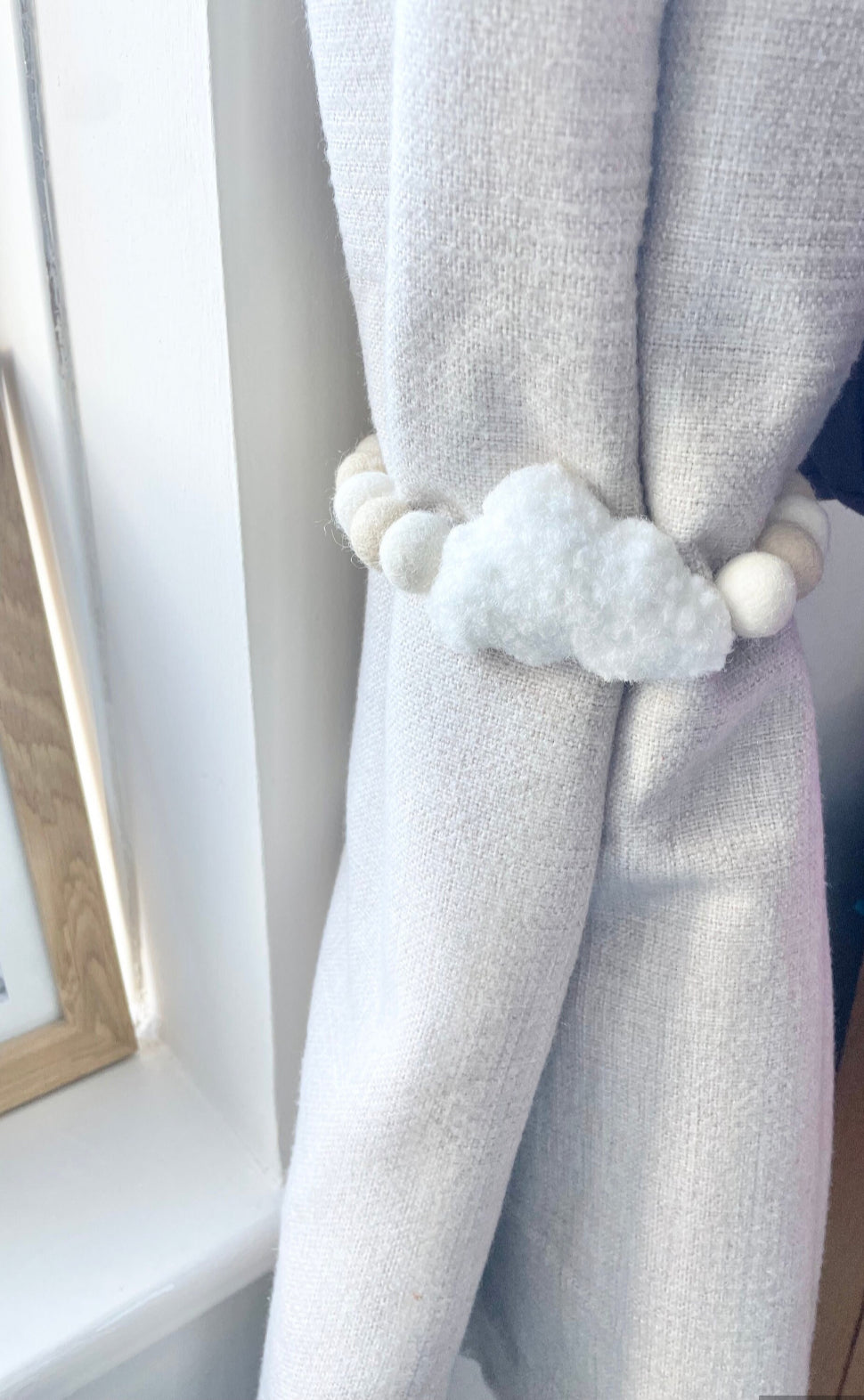 Boucle cloud curtain tie backs