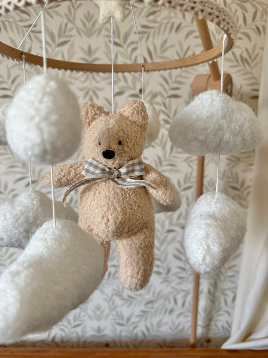 BOUCLE TEDDY AND CLOUD cot mobile