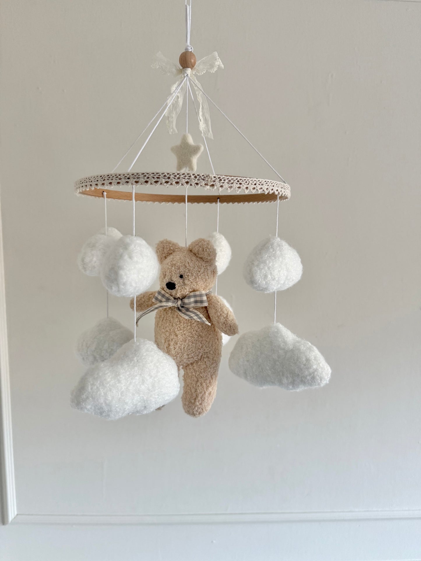 BOUCLE TEDDY AND CLOUD cot mobile