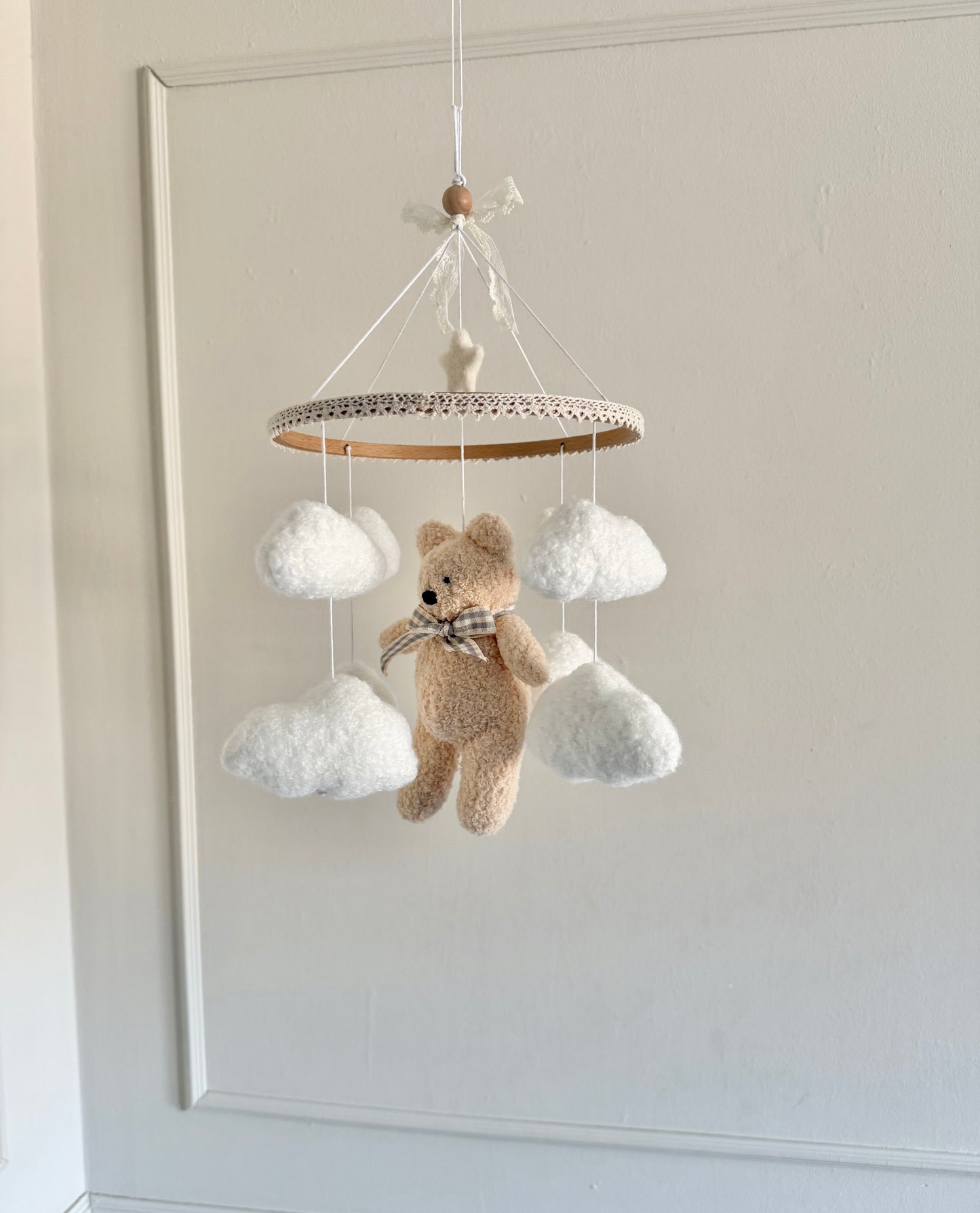 BOUCLE TEDDY AND CLOUD cot mobile