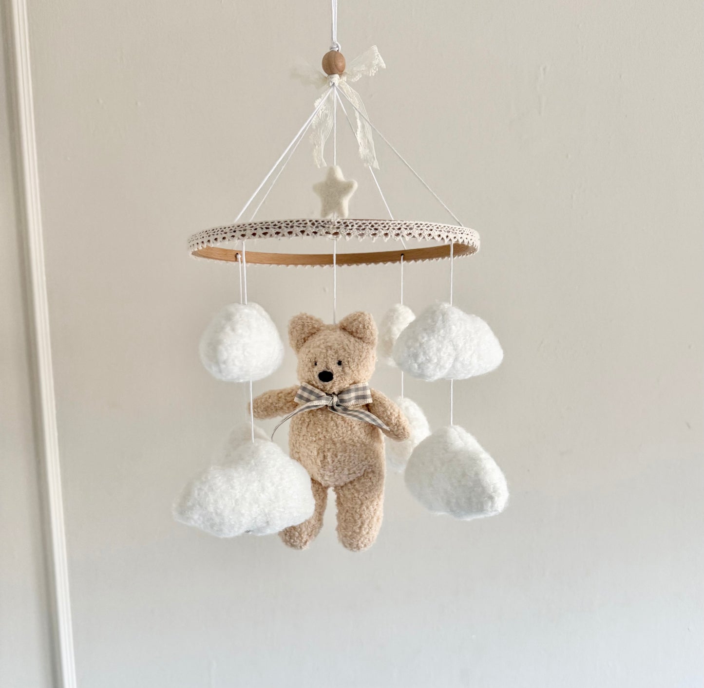 BOUCLE TEDDY AND CLOUD cot mobile