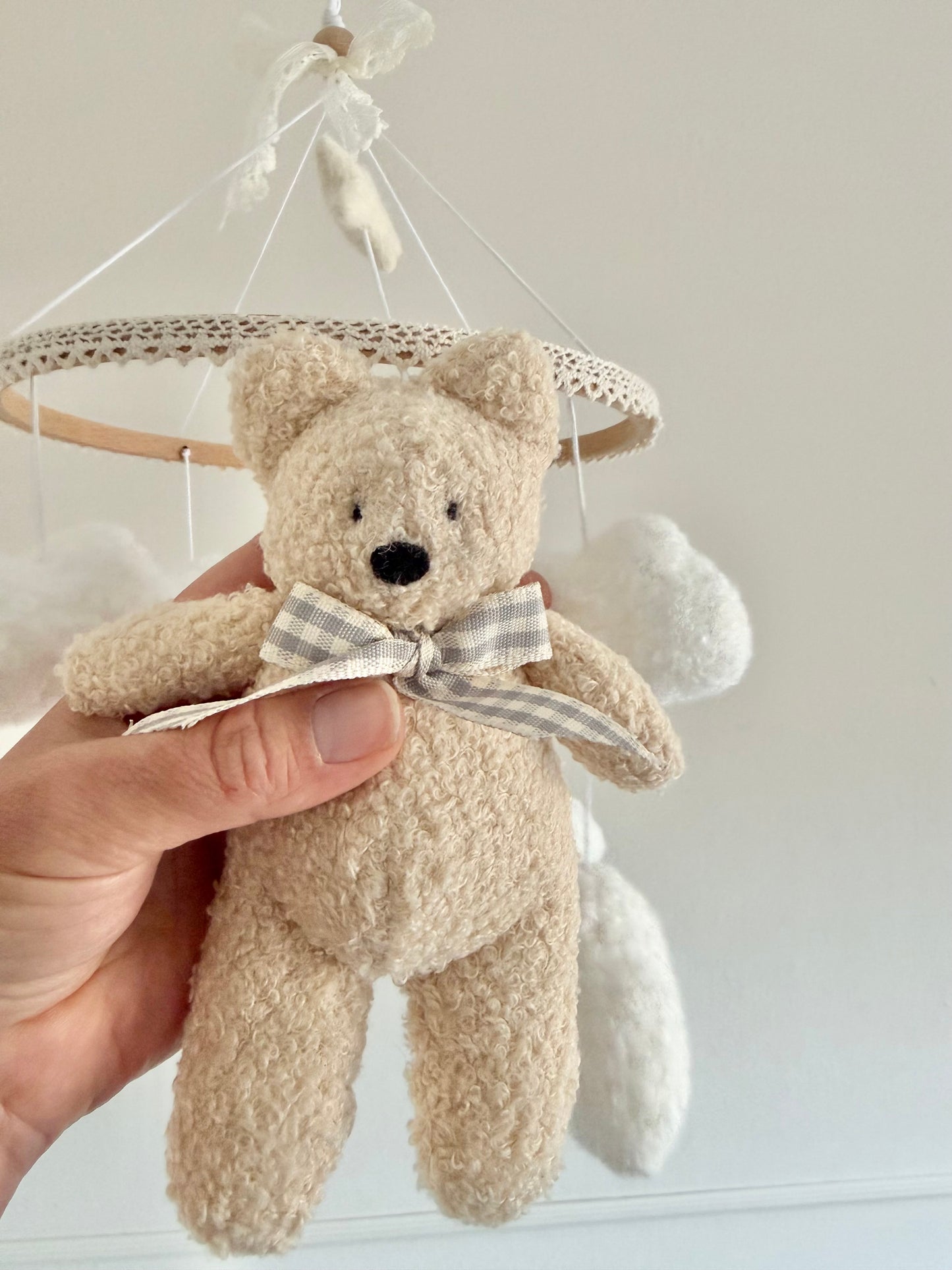 BOUCLE TEDDY AND CLOUD cot mobile